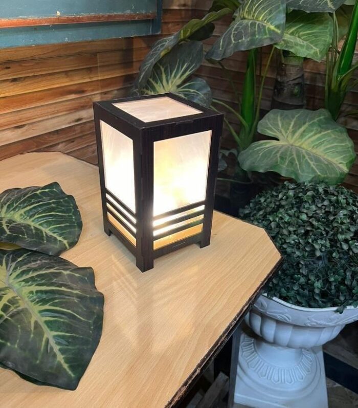 Modern Design 3D Laser Cut Wooden Table Lamp - Image 2