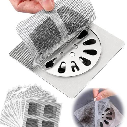 Shower Drain Hair Catcher Mesh Stickers,Disposable Hair Drain Stickers, Floor Drain Sticker, Disposable Shower