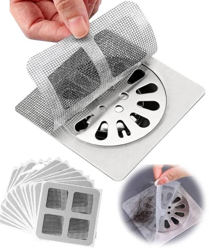Shower Drain Hair Catcher Mesh Stickers,Disposable Hair Drain Stickers, Floor Drain Sticker, Disposable Shower